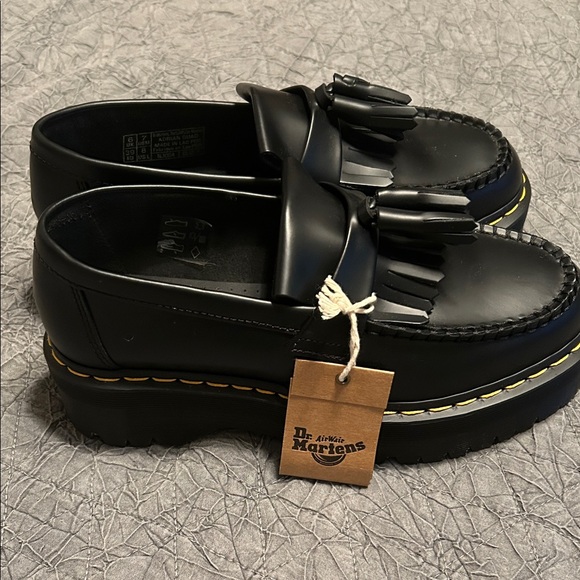 Dr. Martens Shoes - Dr. Martens Black Loafers with Bow Detail